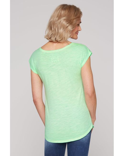 SOCCX Green Ärmelloses Shirt Mit V-Ausschnitt Und Artwork