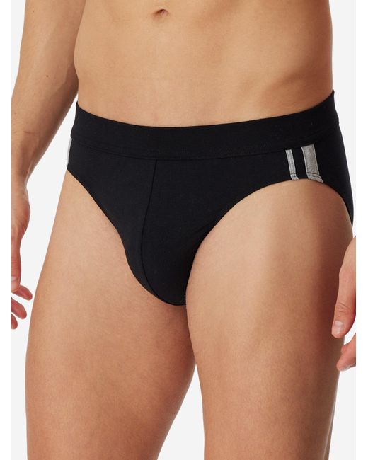 Schiesser Slip 95/5 Stretch in Black für Herren