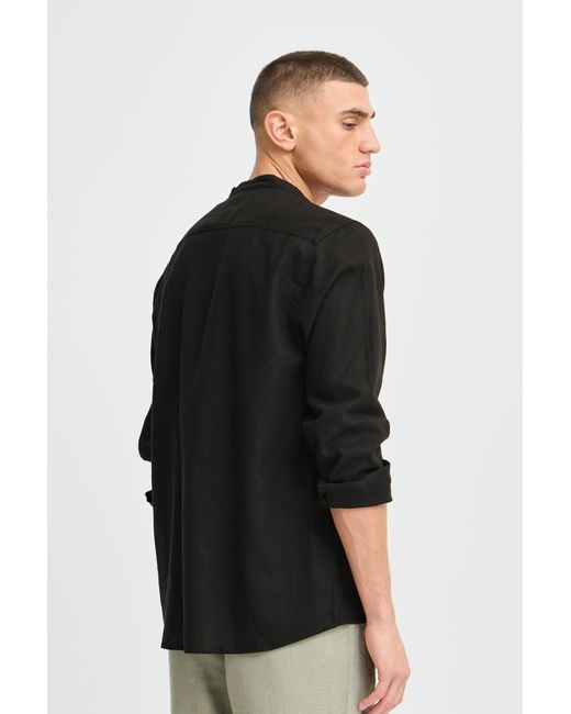 Solid Langarmhemd Sdallan China Sh in Black für Herren
