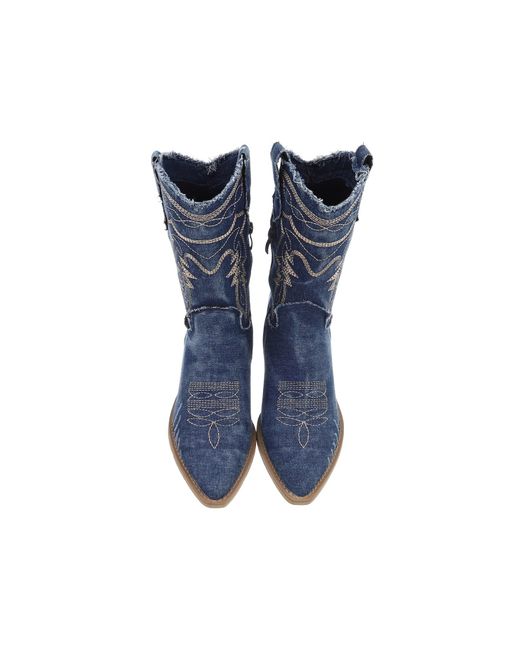 Ital-Design Blue Cowboystiefel