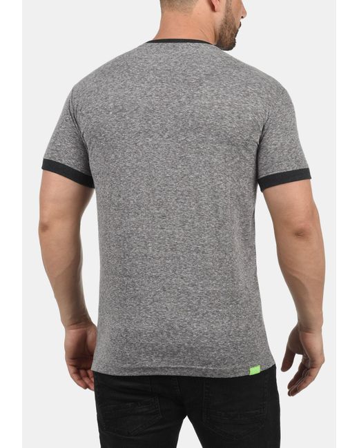 Solid Rundhalsshirt 'benntee' in Gray für Herren