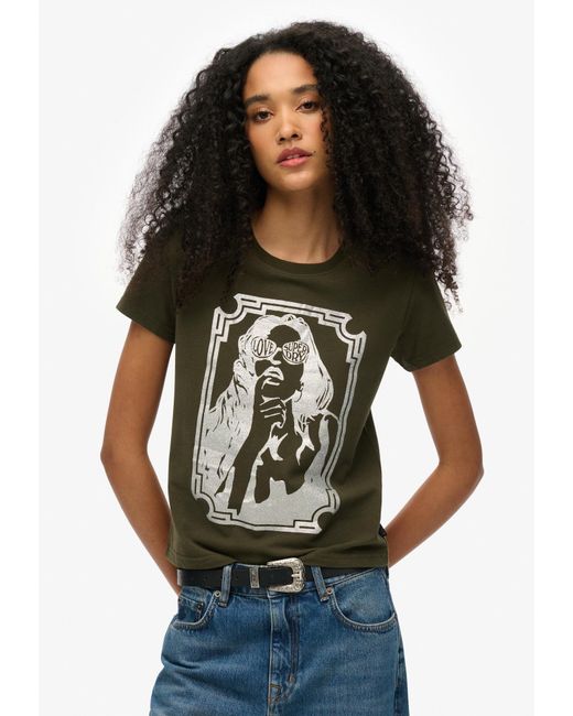 Superdry Green T-Shirt 'Pop Archive'