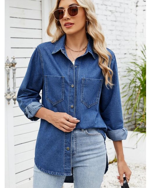efashion Blue Bluse