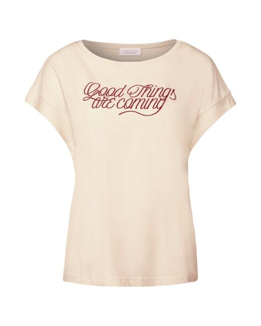 STREET ONE STUDIO Natural Shirt Mit Wording