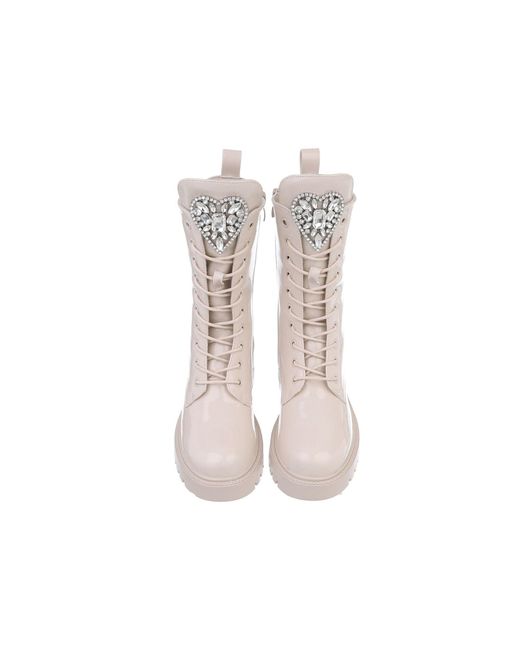 Ital-Design White Schnürstiefelette