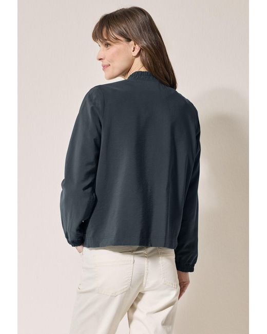 Cecil Blue Blouson Mit Feiner Struktur