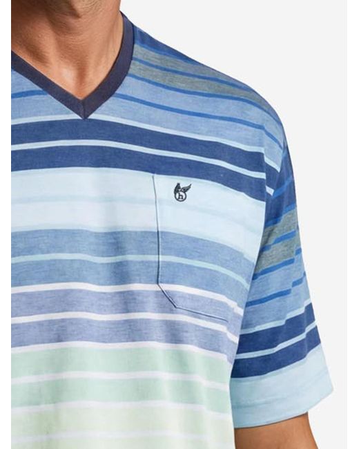 Hajo Pyjama Kurz Klima Komfort in Blue für Herren