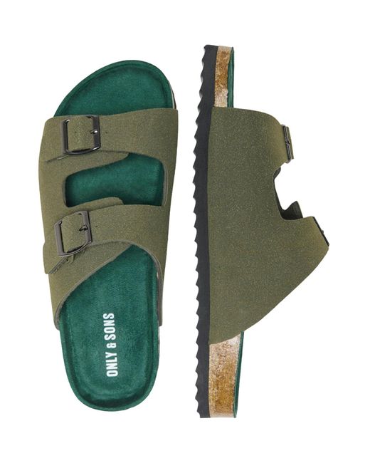 Only & Sons Pantolette Onssimon in Green für Herren