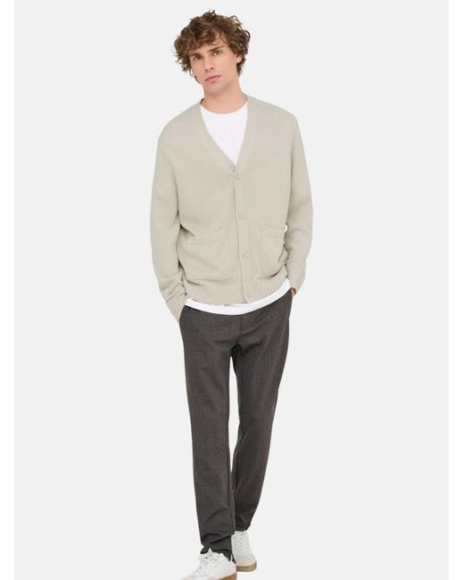 Only & Sons Pullover Onsmajor Rlx in White für Herren