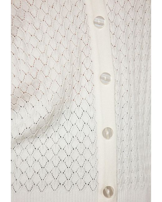 SIDONA White Strickjacke