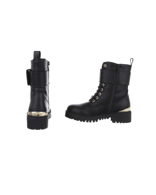 Ital-Design Black Schnürstiefelette