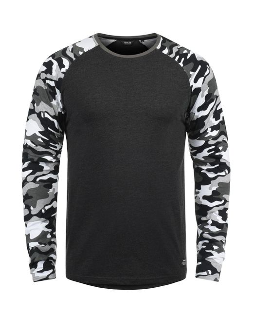 Solid Rundhalsshirt 'cajus' in Black für Herren