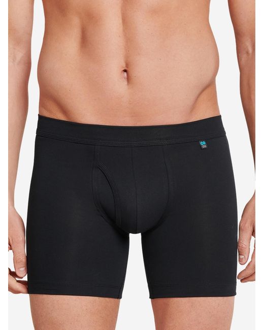 Schiesser Boxershorts Long Life Cotton in Black für Herren