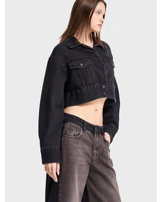 its basic Black Its Basic Übergangsjacke Striped Denim Jacket