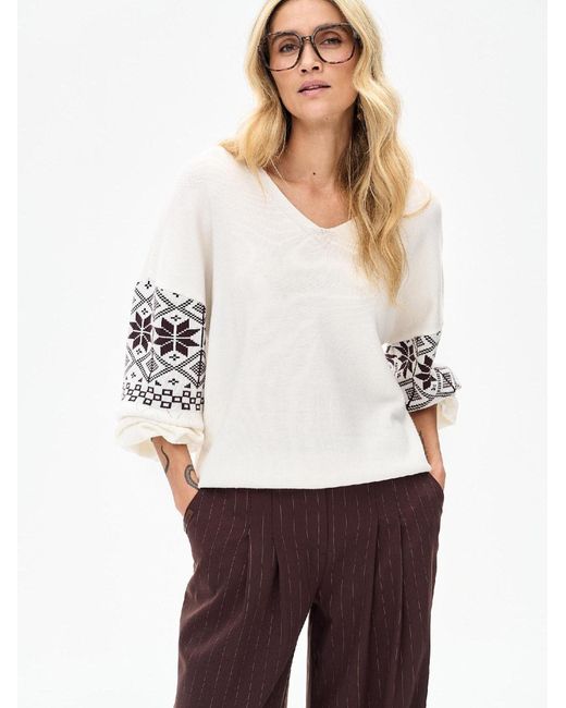 Blue Shadow White Pullover