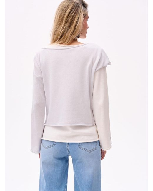 Blue Shadow White Pullover