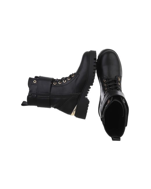 Ital-Design Black Schnürstiefelette