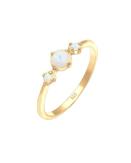 Elli Jewelry White Ring Opal
