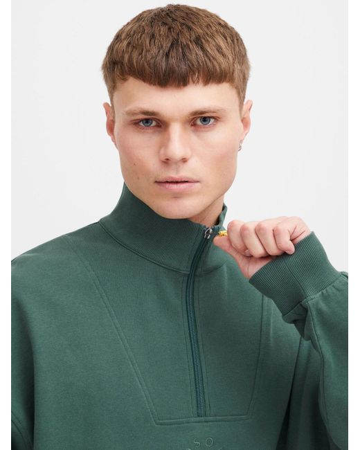 Solid Sweatshirt Ilham in Green für Herren