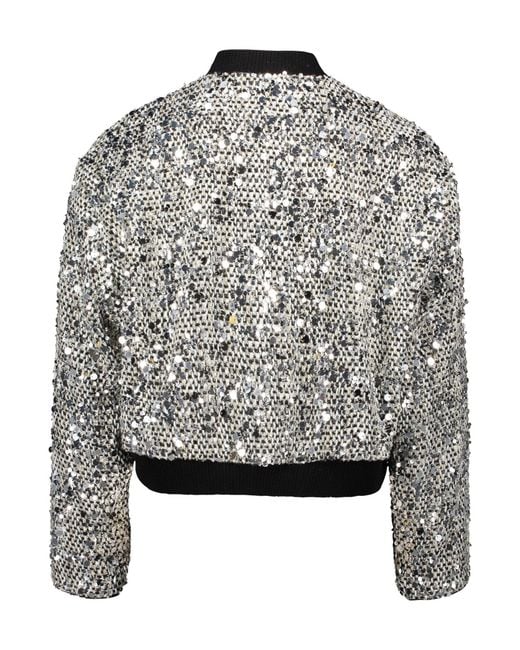 BETTY&CO Gray Blouson Mit Pailletten
