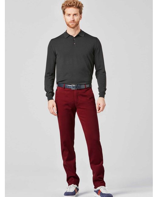 Meyer Chinohose in Red für Herren