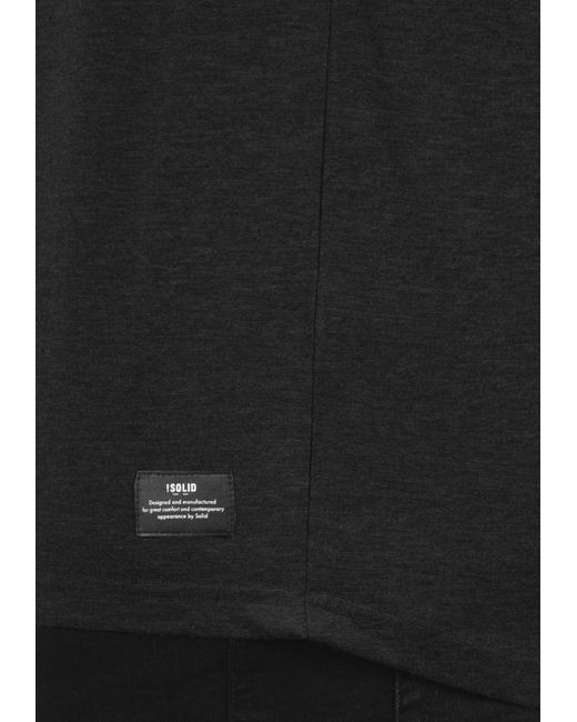 Solid Rundhalsshirt 'cajus' in Black für Herren