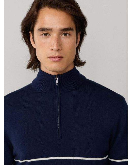 Hackett Pullover STRIPE HALF ZIP in Blue für Herren
