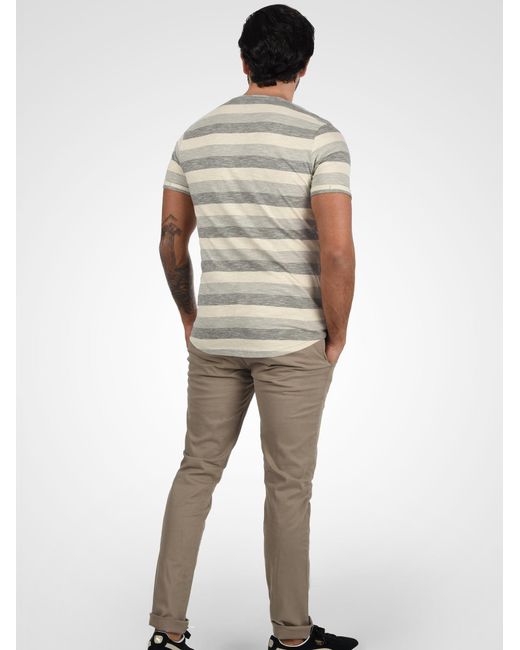 Solid Rundhalsshirt 'thicco' in Gray für Herren