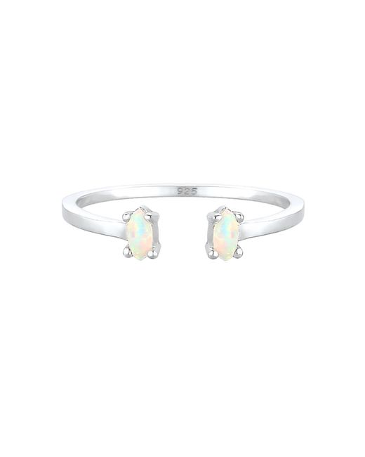 Elli Jewelry Metallic Ring Opal