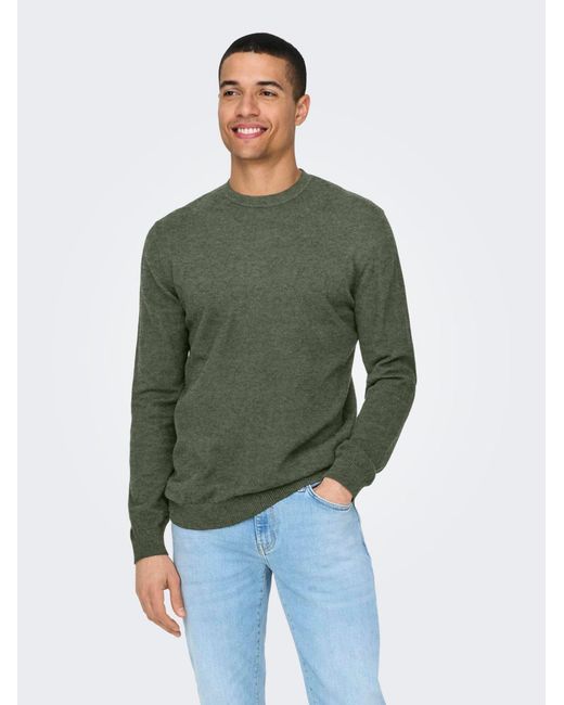 Only & Sons Pullover Onsloui in Green für Herren