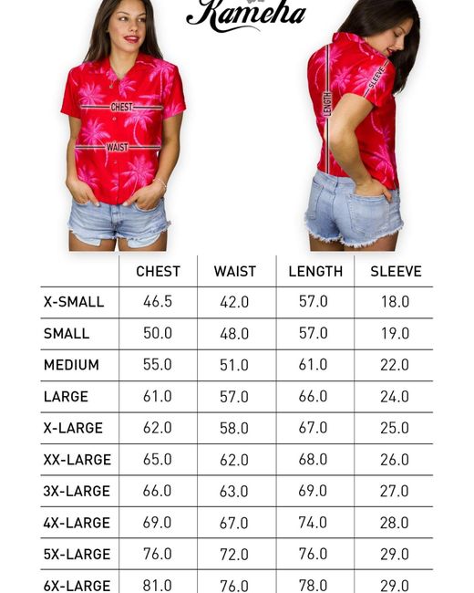 King Kameha Red Bluse Palmshadow