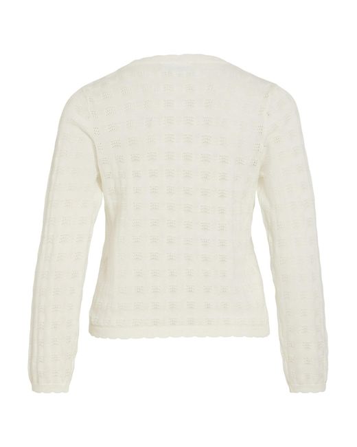 Vila White Strickpullover Viambelle