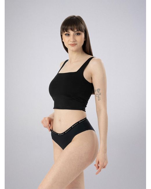 LEAFLETIC Black Slip Mid Rise Brief