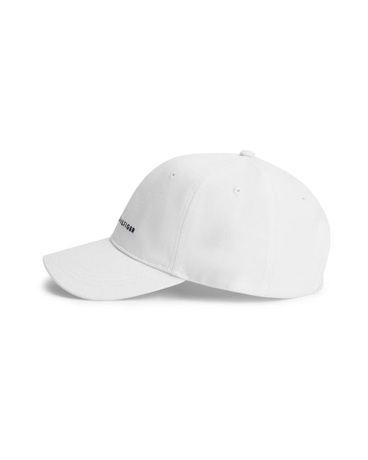 Tommy Hilfiger White Cap Six-Panel Baseball
