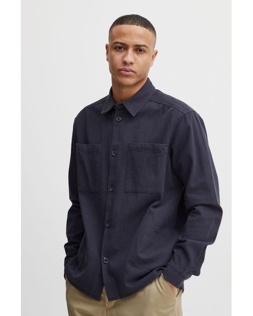 Solid Hemd in Blue für Herren