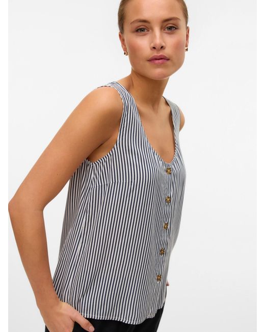 Vero Moda Blue Blusentop VMBUMPY SL SHIRT WVN GA NOOS