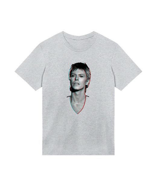 F4NT4STIC T-Shirt Tv Times Pop Star David Bowie Portrait 1977 in Gray für Herren