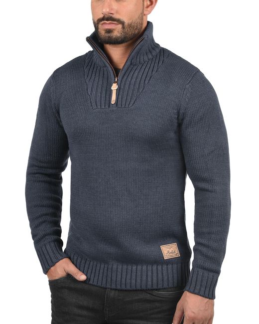 Solid Strickpullover Petro in Blue für Herren