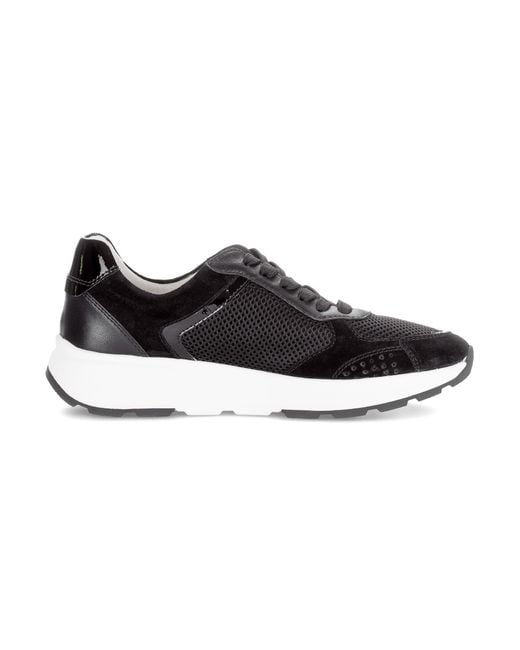 Gabor Black Keilsneaker, Freizeitschuh, Halbschuh, Schnürschuh, Kontrastbesatz an der Ferse