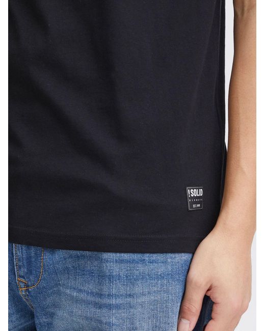 Solid T-Shirt Bob Mit Brusttasche in Black für Herren