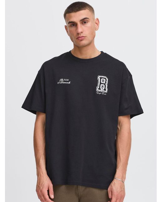 Solid Rundhalsshirt Sdrowdy in Black für Herren