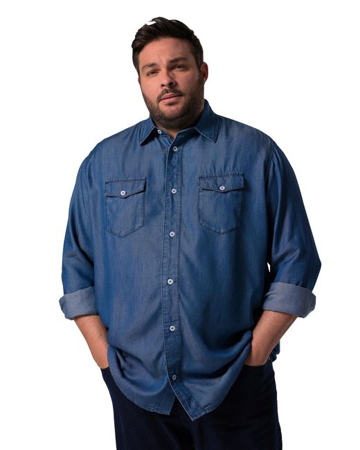 Men Plus Hemd in Blue für Herren