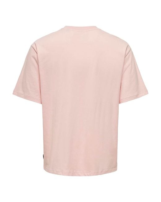 Only & Sons T-shirt 'mani' in Pink für Herren