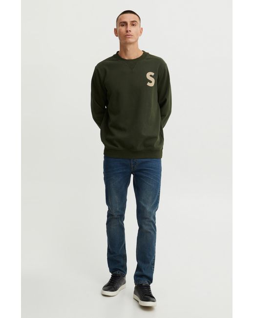 Solid Sweatshirt in Green für Herren
