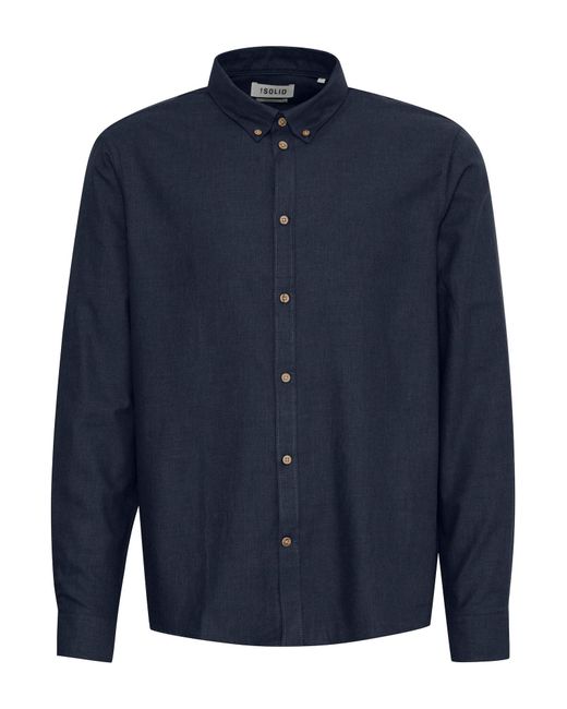Solid Hemd Pete in Blue für Herren