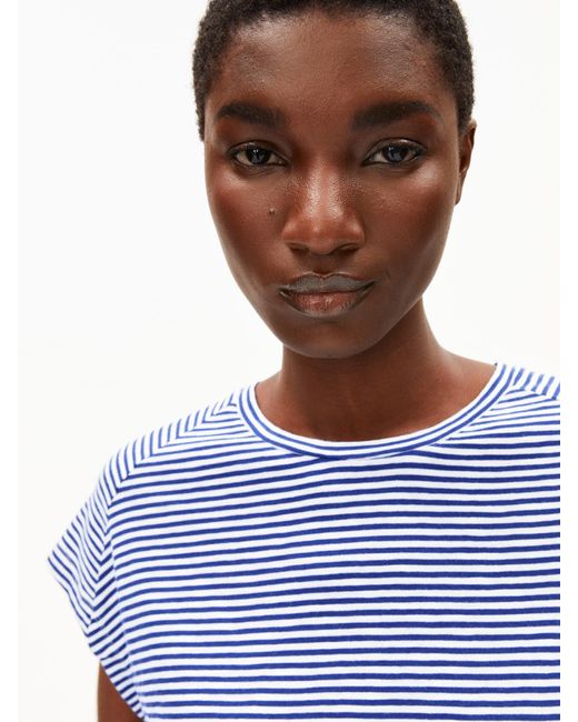 ARMEDANGELS Blue T-Shirt Oneliaa Lovely Stripes