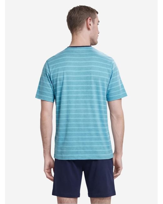 Hajo Pyjama Kurz Klima Light in Blue für Herren