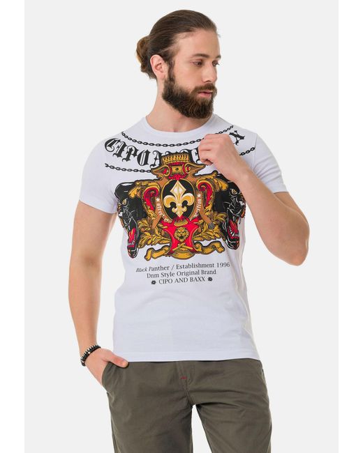 Cipo & Baxx T-shirt in White für Herren