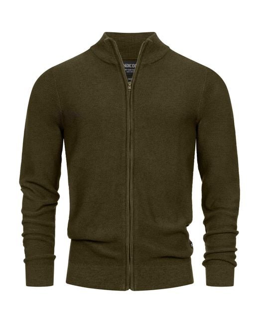 INDICODE Strickjacke in Green für Herren