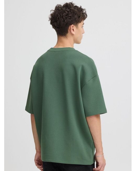 Solid Rundhalsshirt Sdroland in Green für Herren